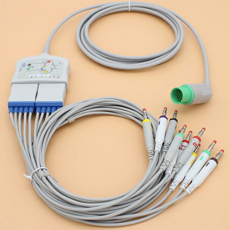 

17P 10LEADS ECG EKG VS yoke trunk cable and leadwire 38401816 for Spacelabs 90496 ultraview module,ECG adapter.