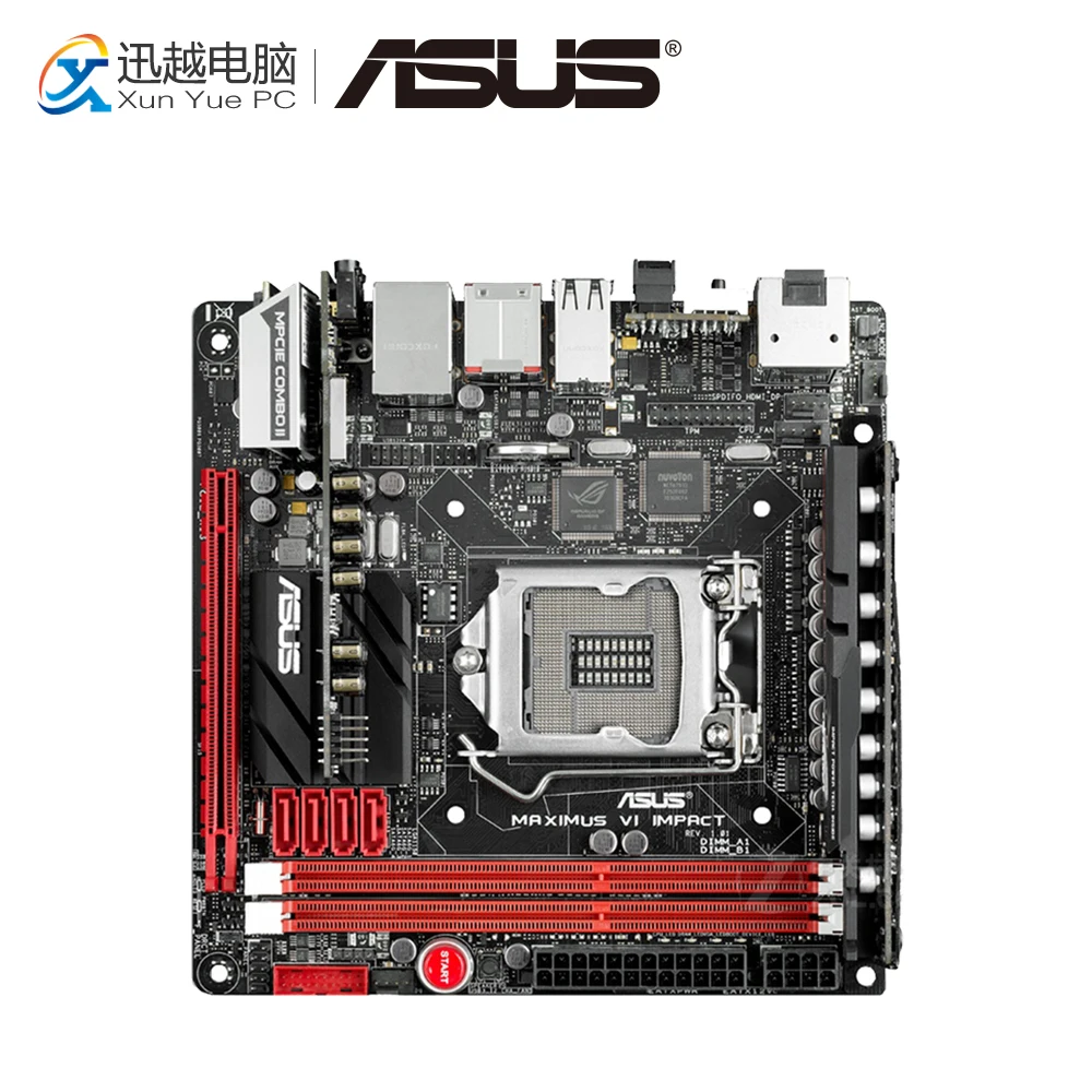 

Asus Maximus VI Impact Desktop Motherboard M6I Z87 Socket LGA 1150 i7 i5 i3 DDR3 SATA3 Mini-ITX