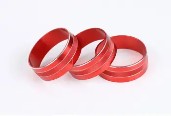

Red 3Pcs/set Auto Car Air Conditioner Knob Switch Button Trim Cover Ring For Jeep Wrangler Patriot Compass 2011-2015