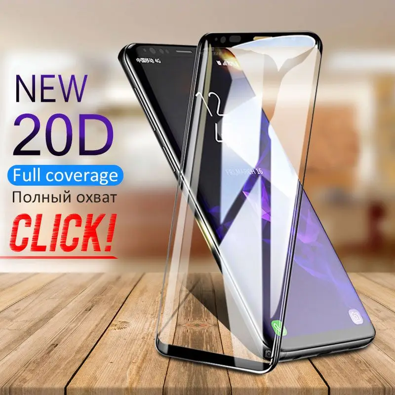 Изогнутое закаленное стекло 20D для Samsung Galaxy S9 S8 Plus Note 8 9 Защитная пленка экрана S7