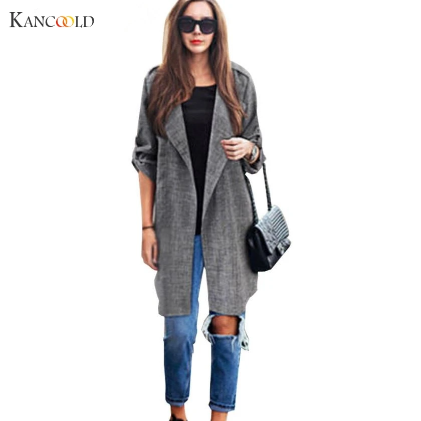 

Autumn Winter Trench Coats for Womens Open Front Coat Plus Size Long Cloak Overcoat Waterfall Cardigan Outwear Oc8GBY