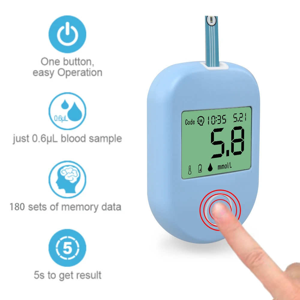 ELERA измеритель уровня глюкозы в крови монитор уровня сахара в крови монитор глюкометра диабетические тестовые полоски Lancets