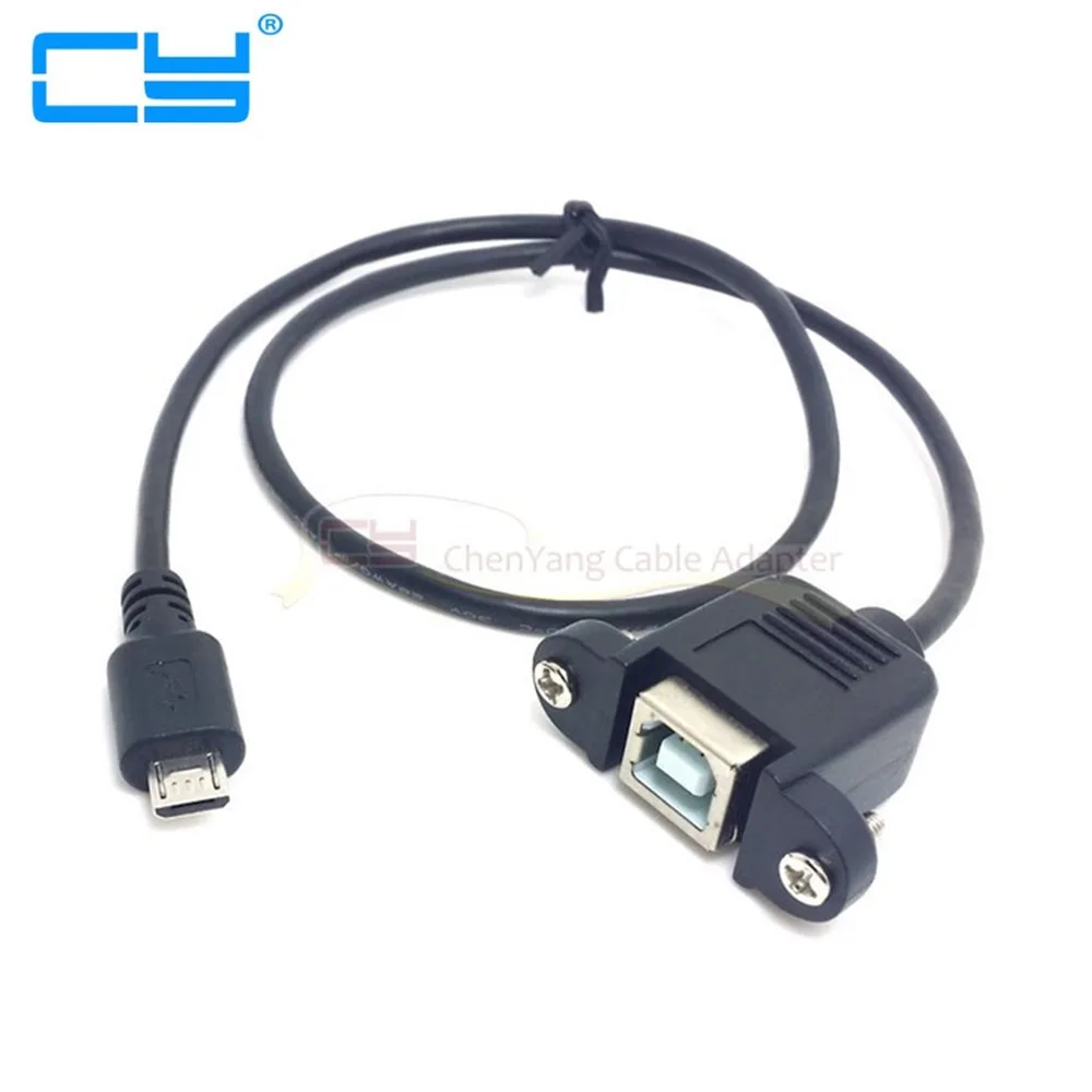 

Micro USB 5pin Male to USB B Female Panel Mount Type Cable 30cm 50cm with Screws