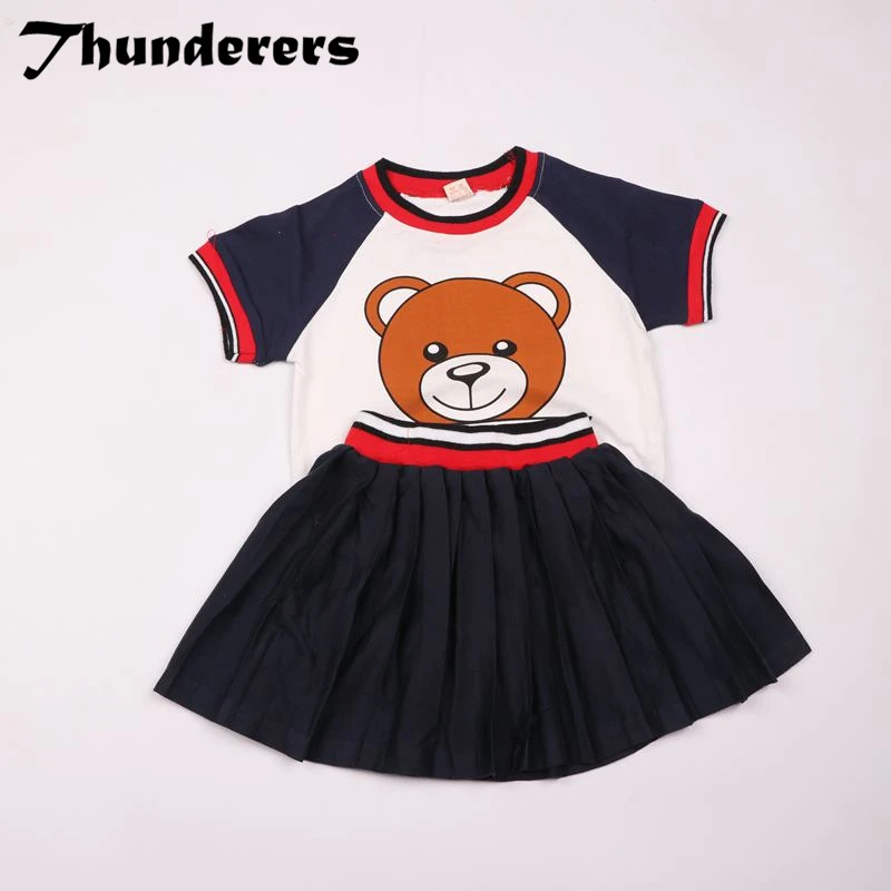 

Kids Clothing Sets For Girl Boy Summer Bear Printed Shirt+Pants&Skirt 2pcs Children's Outfits Toddler Baby Clothes Set 3T-7T