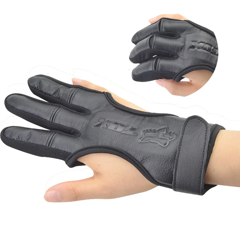 

1pc 3 Finger Guard Hunting Protector RH LH Finger Saver Leather Glove for Protective The Finger