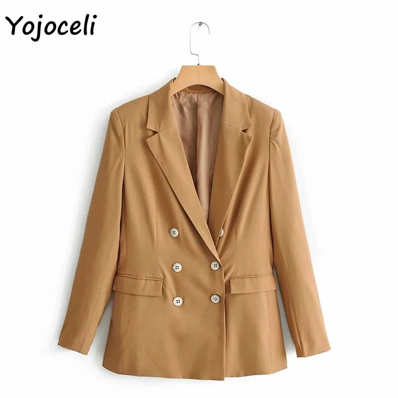 Yojoceli, трендовые двойные блейзеры, пальто для женщин, уличная одежда, пальто, куртка для женщин