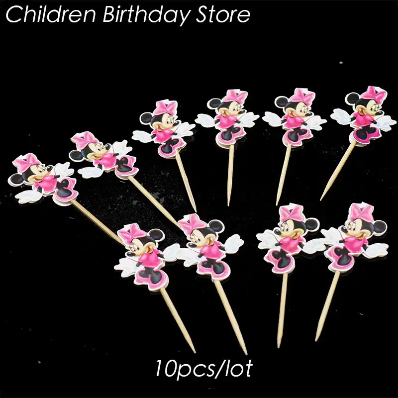 10pcs Lot Minnie Mouse Cake Topper Minnie Mouse Birthday Party