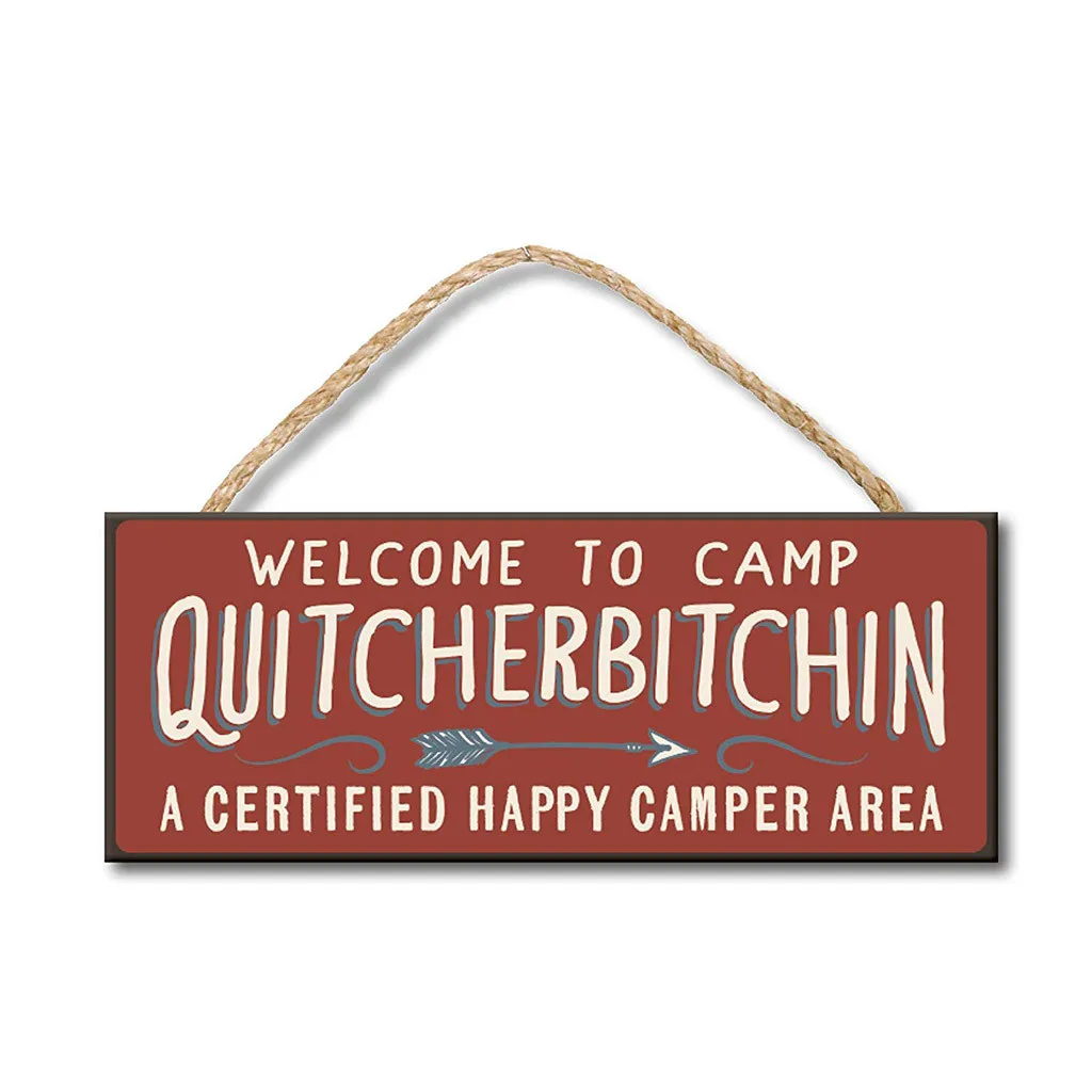 

Wall Decor Portable Hanging Board Party Direction Signs Welcome to Camp Hanging Wooden Sign 5x10inch Hanging Board 2