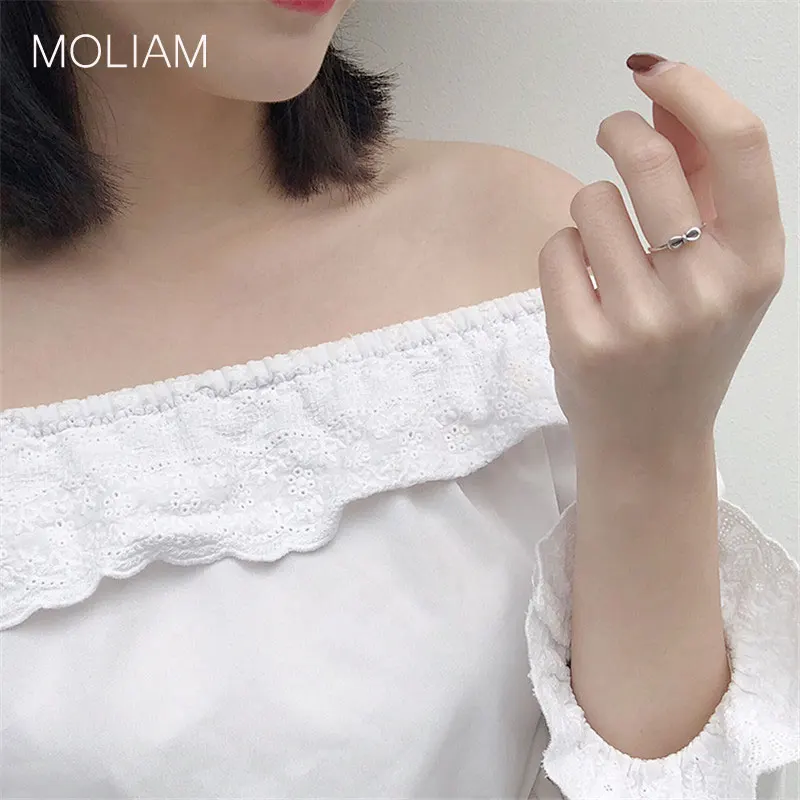 MOLIAM Vintage Bow Knot & Infinity Sentiment Finger Ring Women Real 925 Sterling Silver Open Adjustable Rings Jewelry MLRT0227 |