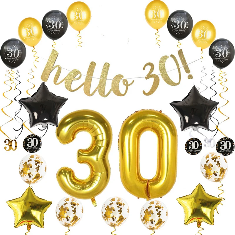 30th 40th 50th вечеринка на день рождения подставка для воздушных шаров держатель колонки черный золотистый воздушный шар украшения на день рождения для взрослых 30 40 лет