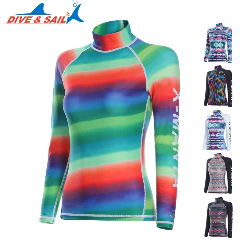 

Lycra UPF 50+ Rash Guards For Women Body Suits Jacket Snorkeling Diving Skin Anti-UV Wear Surfing Seaside Sports Clothes