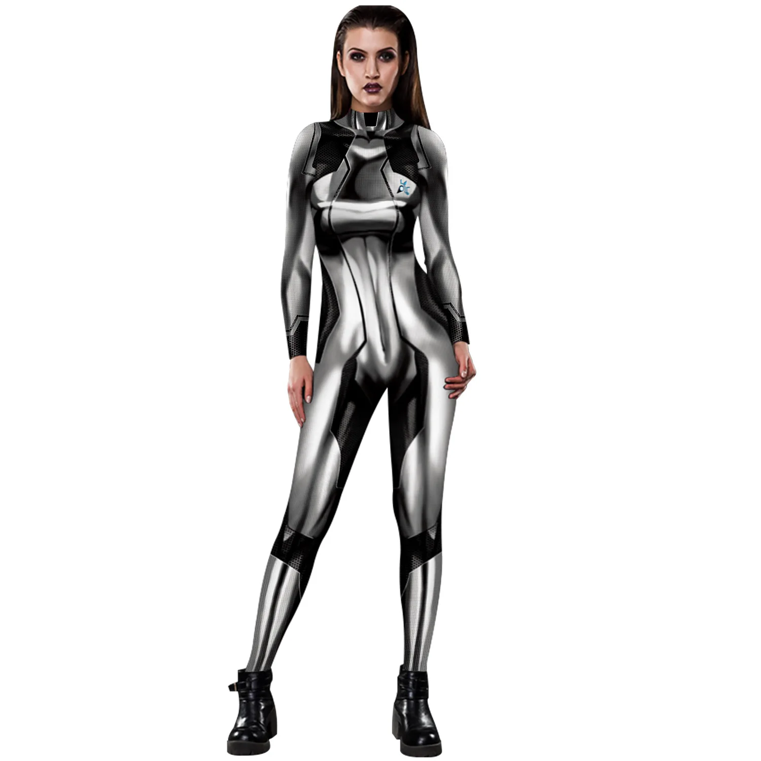 MEGATROID& SAMUS черный Самус Аран Metroid Zero костюм для косплея лайкра спандекс 3D принт игра Zentai комбинезон Самус боди