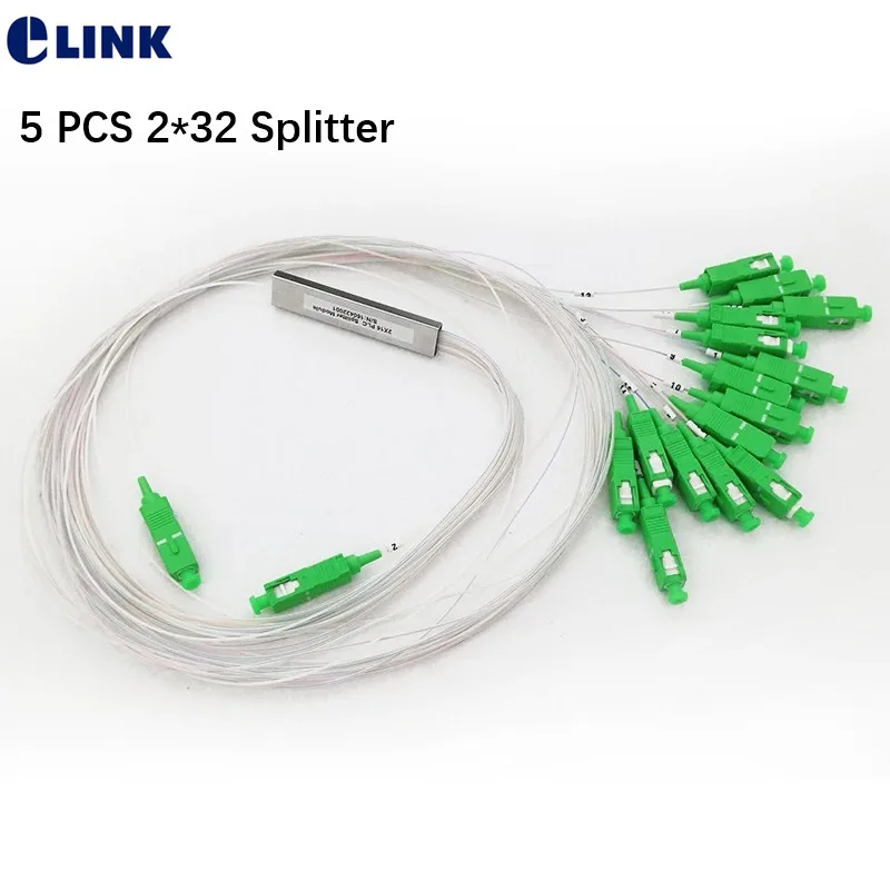 2*16 PLC splitter mini housing SC/APC 1mtr white cable 2 to 16 fiber optic coupler Steel tube type 0.9mm free shipping 5PCS