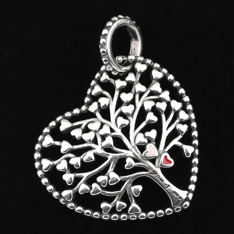 

New Openwork Tree Of Love Heart With Crystal Pendant Bead Fit Pandora Bracelet Bangle Diy Jewelry 925 Sterling Silver Bead Charm