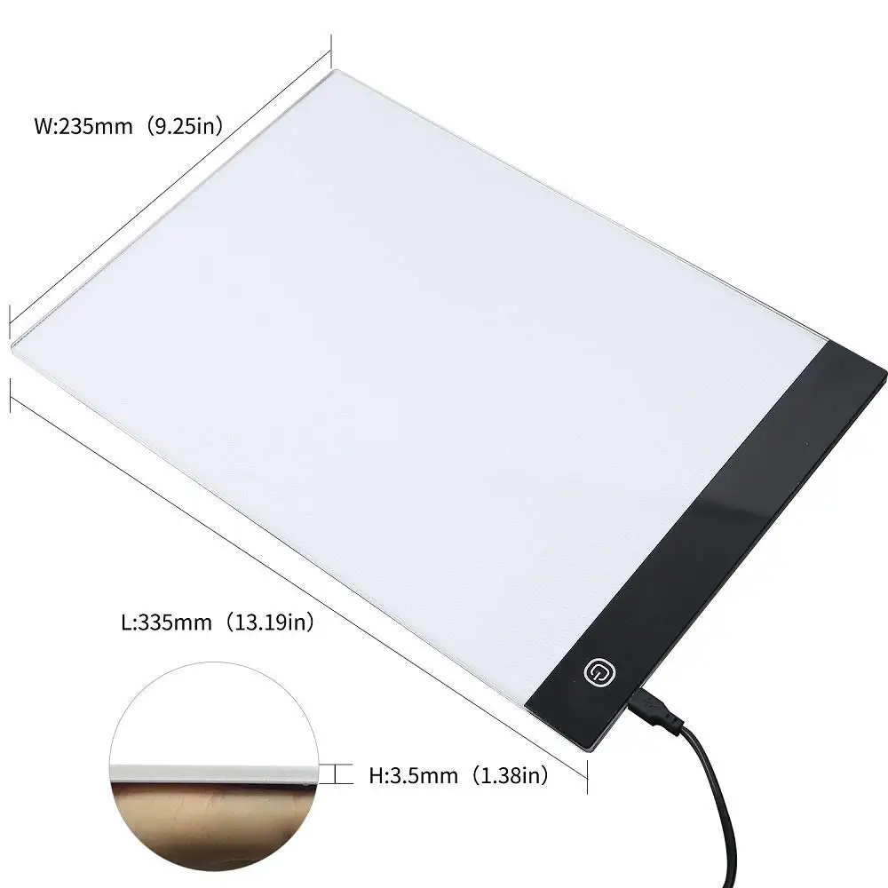 LED lighted Drawing Board Ultra A4 Drawing table Tablet light Pad Sketch Book Blank Canvas for Pain