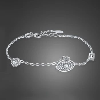 

Charms Women's 925 sterling silver Bracelet Character demon eyes pendant Jewelry Silver Chain Link Bracelets for Women Girl Gift