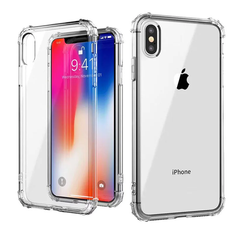 

Simple Slim Shockproof Bumper Phone Transparent Case for iPhone X XS Max 8 7 6 6S Plus Phone Protection Cover Clear Case