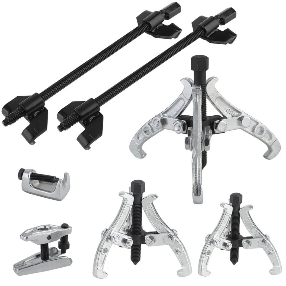 

DE 7 PCS/Set Professional Ball Joint Splitter Bearing Puller Tool Spring Compressor Tie Rod Head Extractor Ball Joint Extractor