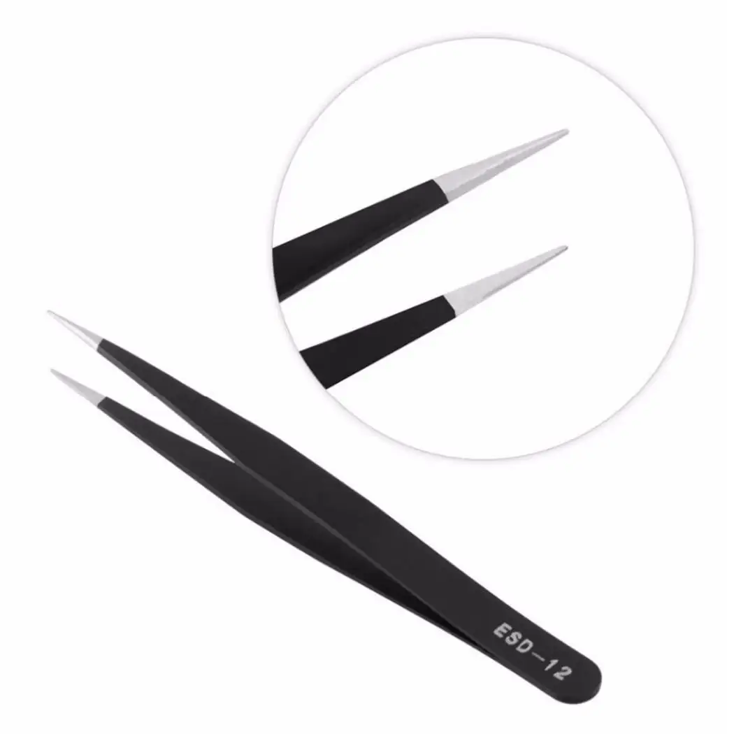 Steel Curved Straight Tip Eye Makeup Tweezers Rhinestone Jewelry Tip, Tweezers Tool Tool, Tool, Maintenance