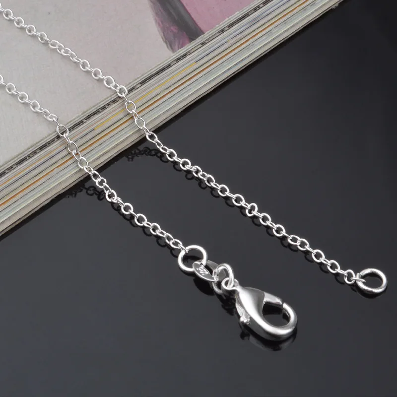 Wholesale Price 5pcs/Lot 18''45cm Simple Fashion 925 Silver 1mm Basic Chain Necklaces Women Jewelry - Image 4