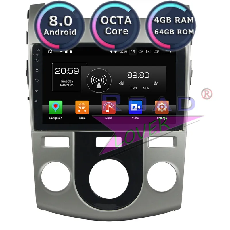 Clearance Roadlover Android 8.0 Car Automagnitol Player Radio For KIA Cerato Forte 2008-2012 Stereo GPS Navigation 2 Din Octa Core NO DVD 8