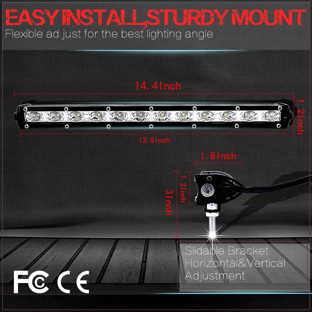 " 13" 18W 36W 6000K по бездорожью однорядные светодиодный светильник бар Водонепроницаемый лампа для SUV внедорожный светодиодный бар вождения светильник s 4WD грузового автомобиля 12V 24V