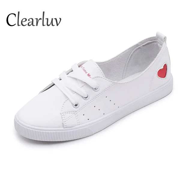 

2019 summer new white shoes love breathable wild sports casual tide shoes students spring flat women's shoes with single shoes