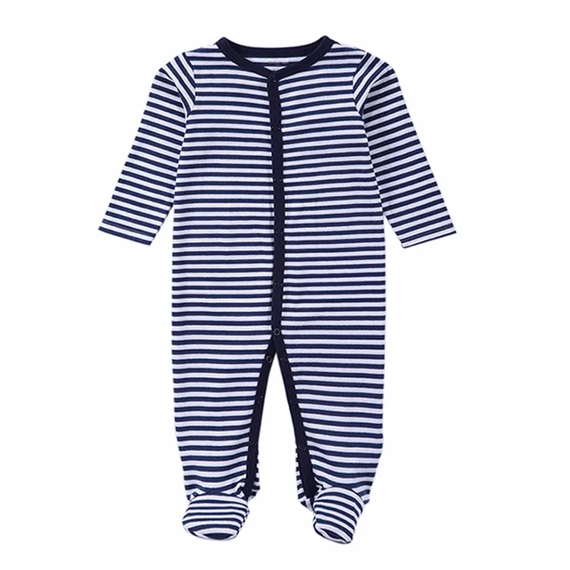 New 2016 Winter Soft and Comfortable Baby Clothes 100% cotton Black Stripped Baby Romper Climb Clothing Baby Footies (7)