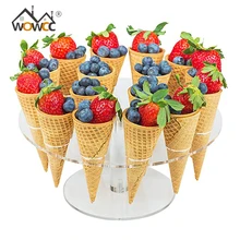 Support de bonbons crème glacée 8 trous | Cupcake acrylique support de cônes de crème glacée support pour fête de mariage, outil de cuisine d'exposition de Buffet