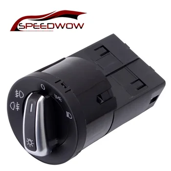 

SPEEDWOW Chrome Headlight Control Switch Fog Lamp Control Switch For VW Golf MK4 Jetta 4 Bora Passat B5 Sharan 2001-2010
