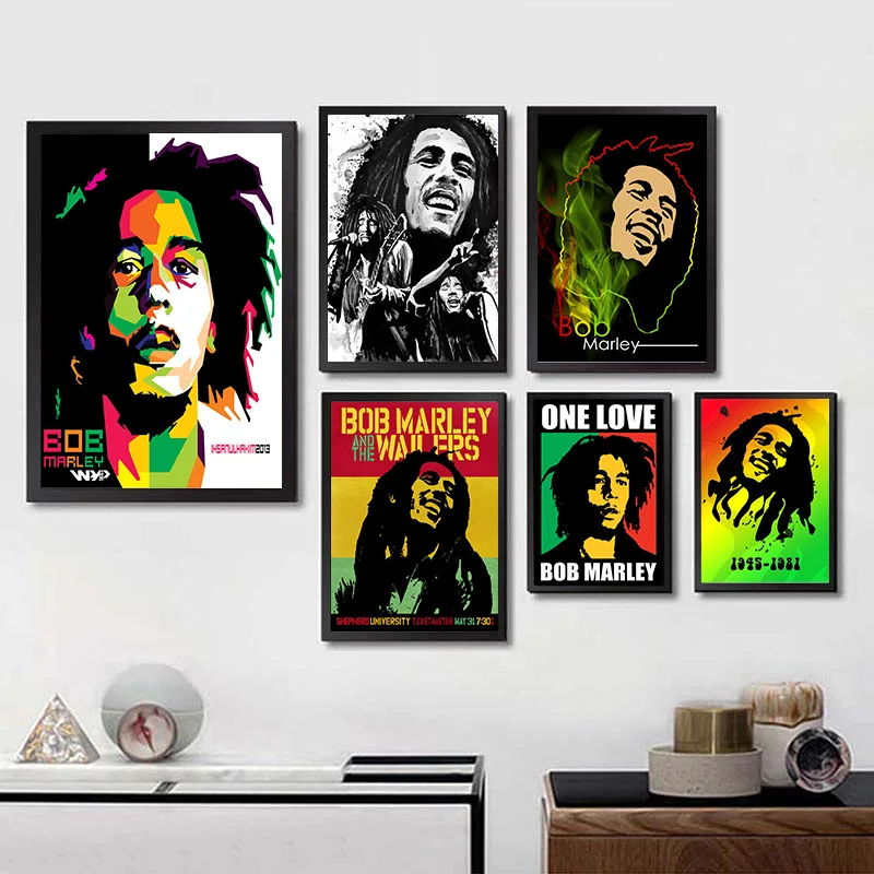 

Bob Marley poster Clear Image Wall Stickers Home Decoration Good Quality Prints White Coated Paper home art Brand