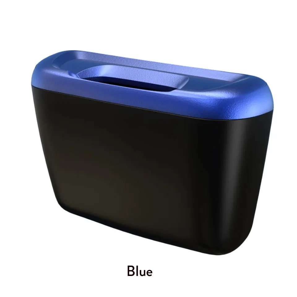 Mini Car Trash Can Storage Box Auto Door Seat Back Visor Trash Bin Paper Dustbin 3 Colors Car Storage Bag Interior Accessories