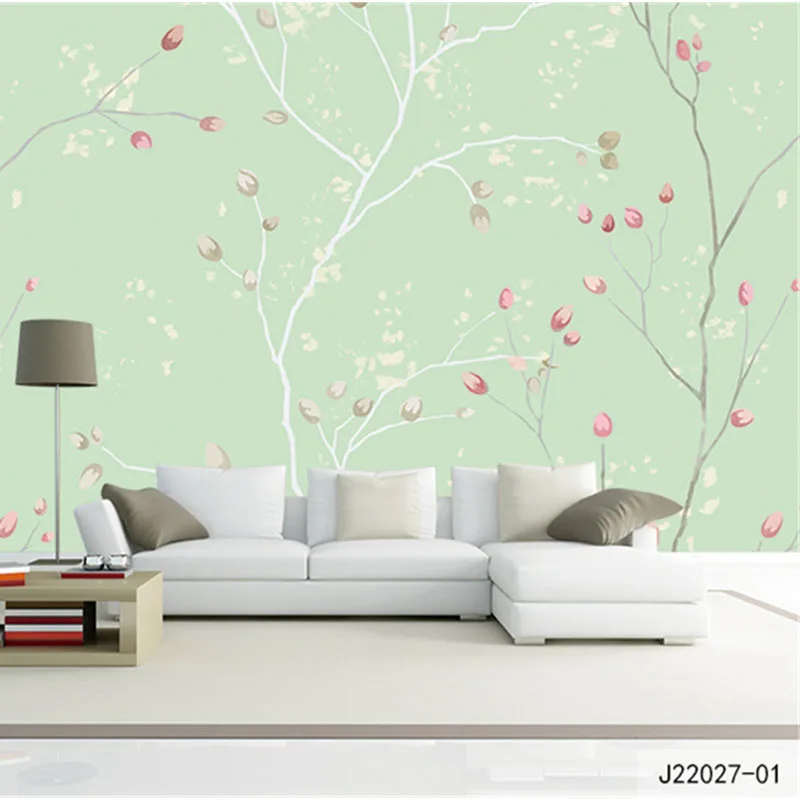 

Custom 3D Print DIY Fabric &Textile Wallcoverings For Walls Foldable Wall Murals Matt Silk For Living Room Flowers Chinese Photo