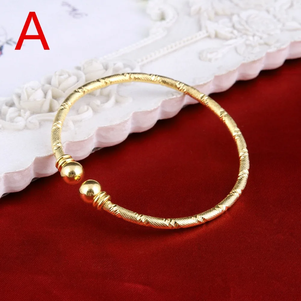Wholesale Fixed Size Gold Dubai Gold Color Ethiopian India Bangle