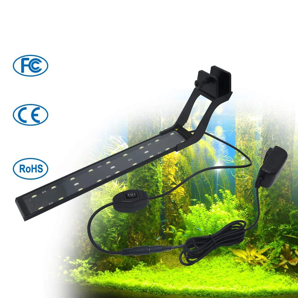 NCFAQUA 14" High Lumen Clip on Aquarium LED Lighting with Extendable