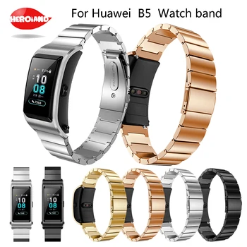 

2018 New Fashion luxury Strap Band For Huawei B5 Stailess Steel Bracelet Strap Band accessories For Huawei B5 Smart Watch Bands