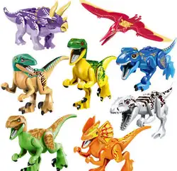 Динозавра Юрского мира Triceratop Indomirus цифры тираннозавров Рекс T-Rex строительные блоки игрушки для детей