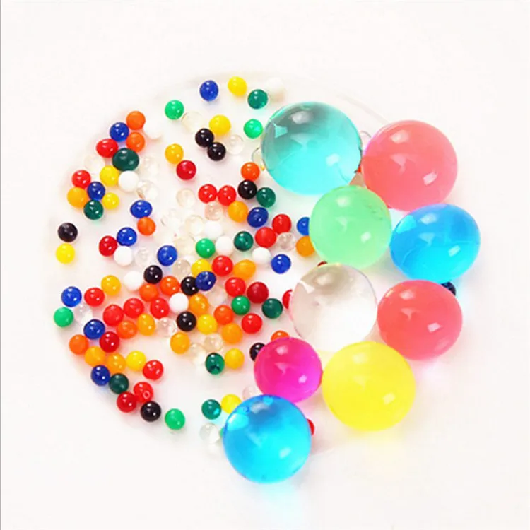 100pcs/ bag Crystal soil potted multicolor crystal beads gel ball polymer hydrogel crystal beads growth magic jelly wedding