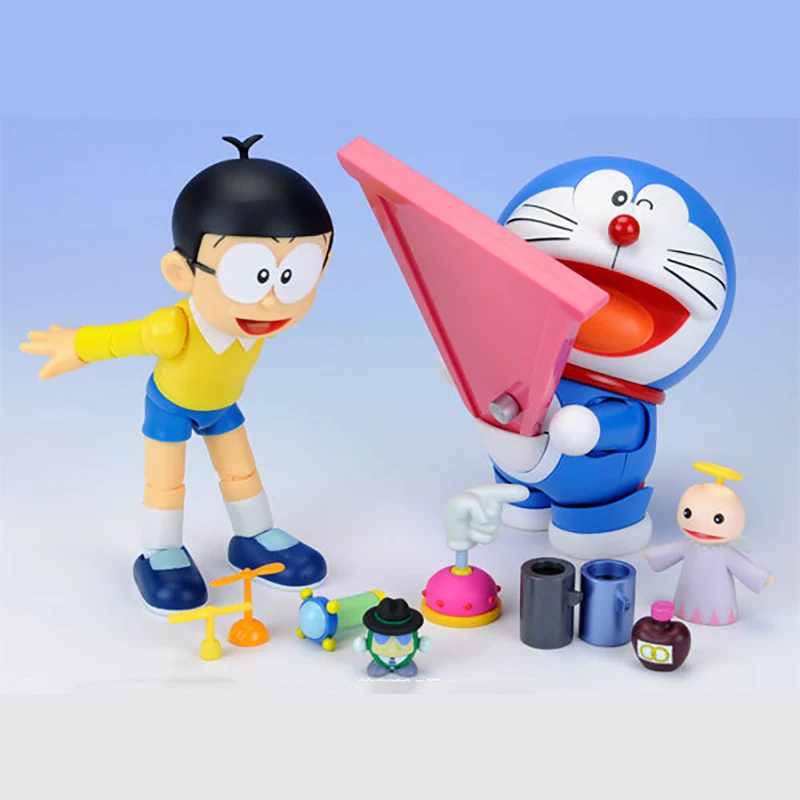 Экшн фигурки Nobi Robot Pokonyan фигурка Doraemon 10 см три вида лиц пять пар глаз|Игровые и