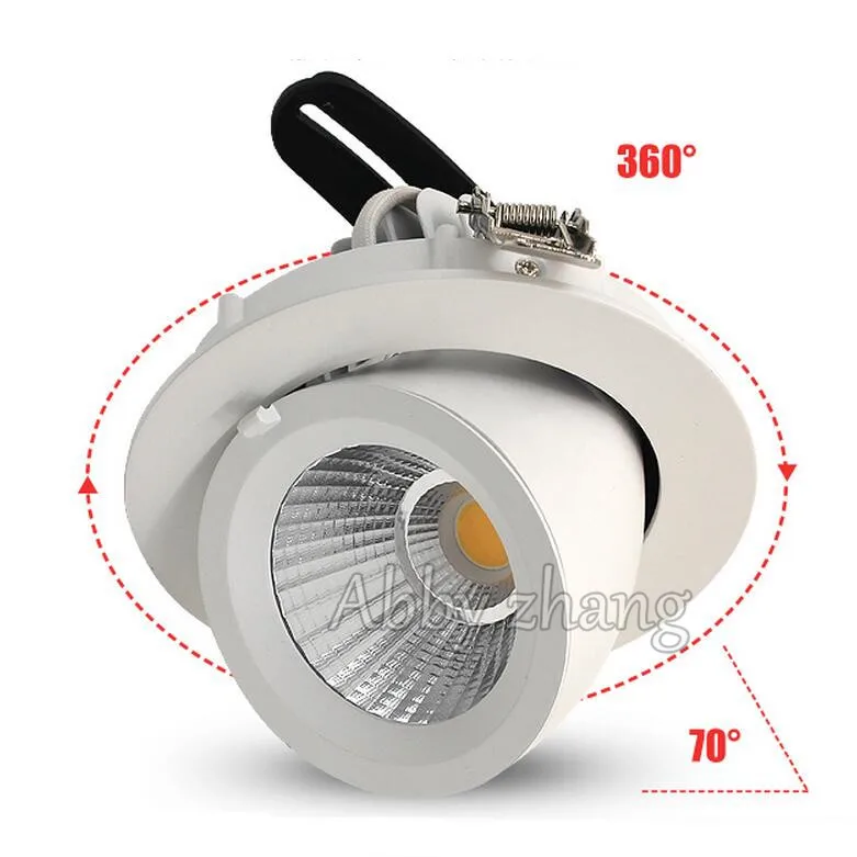 

12PCS 360 Degree Rotation LED Downlight 12W 15W 25W 40W Recessed Ceiling Lights Warm White AC85V-265V Warranty 3 Years CE ROHS