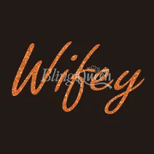 BlingQueen 12 шт/лот на заказ корейский горячий фиксирующий блеск винил железо на рубашка передача Wifey дизайн цвета и размеры могут быть настроены