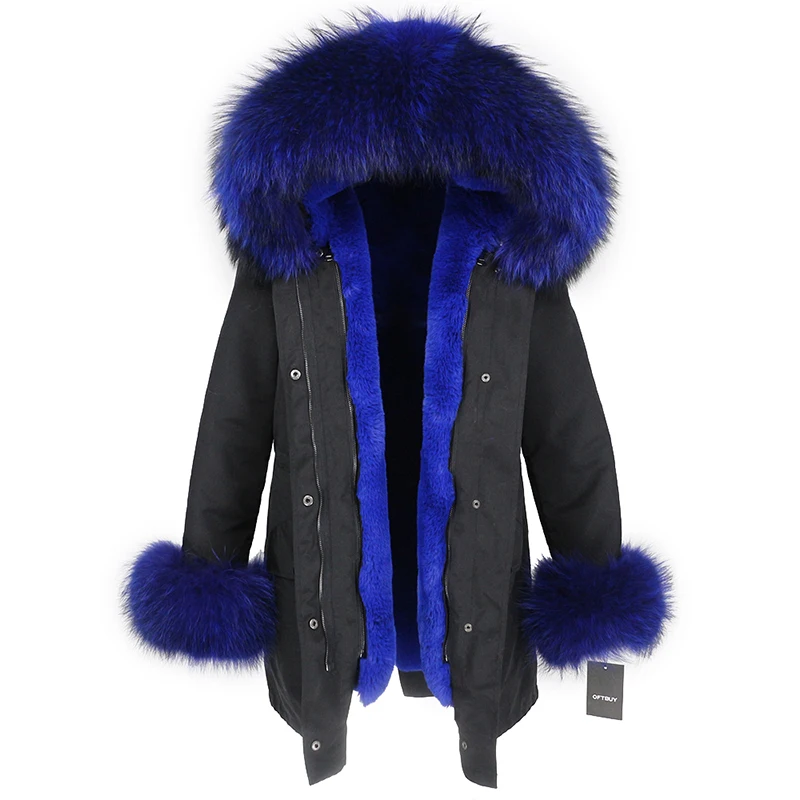 OFTBUY, водонепроницаемая длинная парка, пальто с настоящим мехом, зимняя куртка для женщин, воротник из натурального меха енота, манжеты, мех, Толстая теплая уличная одежда