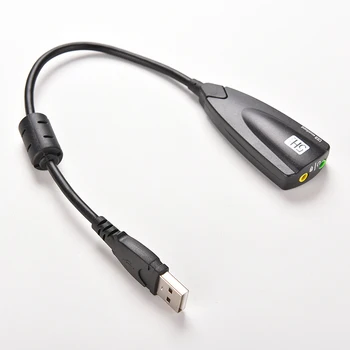 

5H V2 7.1 External USB Sound Card 5hv2 Audio Adapter USB To 3D CH Virtual Channel Sound Track for Laptop PC 1pcs black
