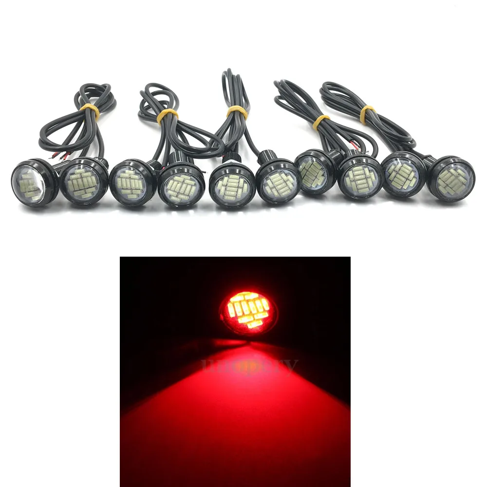 

10pcs 4014 12SMD 23mm 15W Eagle Eye Light Red Lamps LED Bulb Fog Signal Turn Lights 12V
