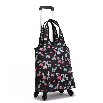 Чемодан для путешествий из ткани Оксфорд, сумка для багажа на колесиках, Сумка с колесиком, корзина для покупок, тележка 53*30*18 см - Цвет: A