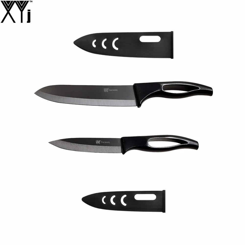 

New Arrival Zirconium Oxide Ceramic Knife 4 Inch Utility 5 Inch Chef Cooking Knife XYJ Brand Sharp Black Blade Kitchen Knife