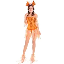 Оранжевый наряд золотой рыбки Хэллоуин костюм для женщины