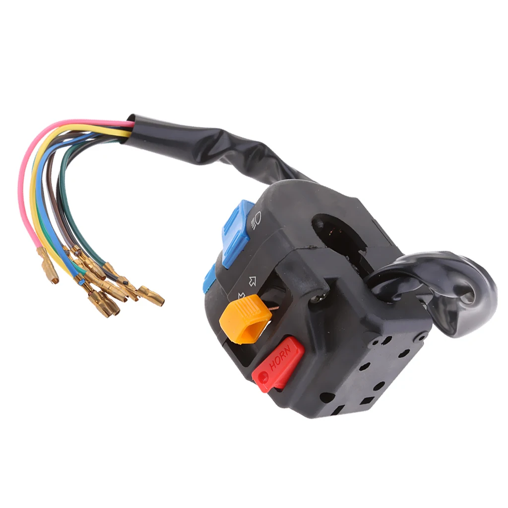 1 Pcs Motorcycle Multi-function Switch Push Button Headlights Turn Signal PASS Switch 12V For 22mm Handlebar ATV Motorcycle Etc