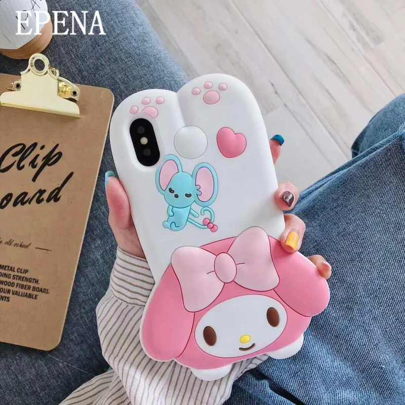 3D Cute phone Case Cover for iphone 11 pro X XR XS Max 7 8 plus Super Cartoon 6 6S Plus My Melody Dog Soft case |