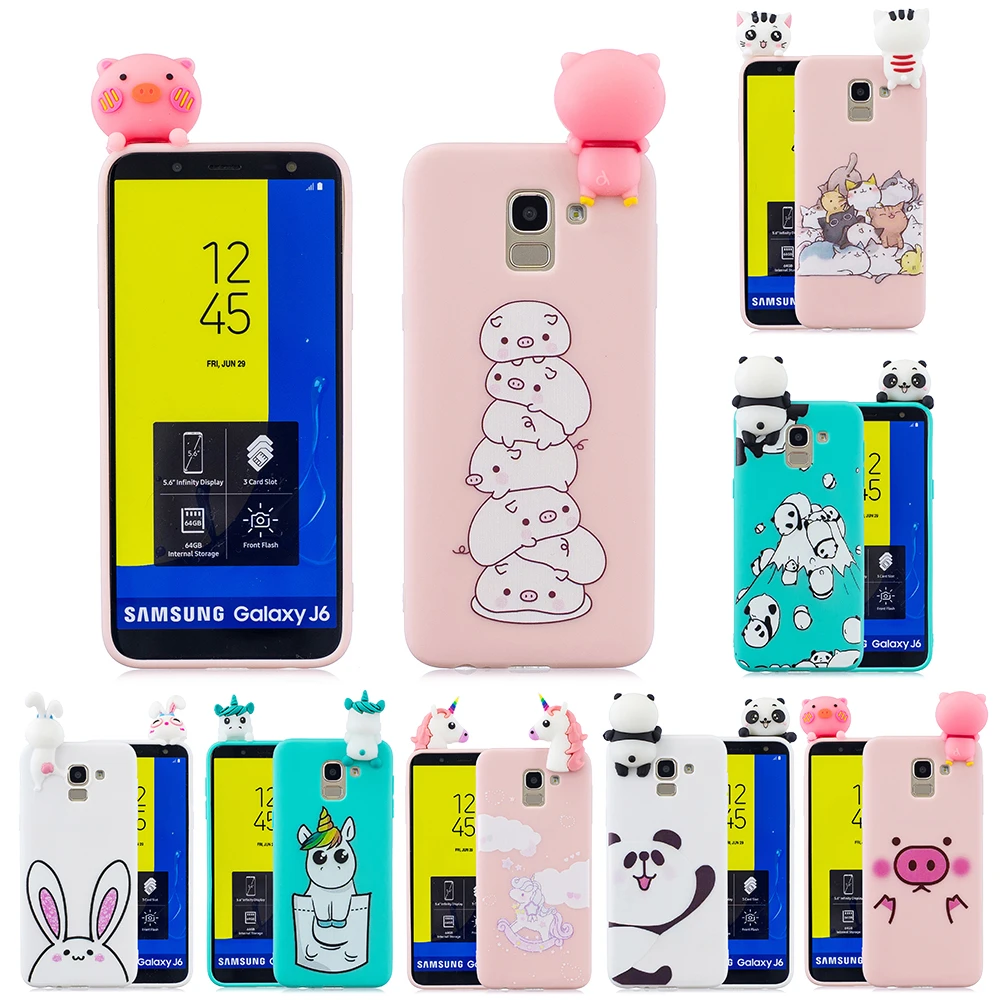 

Cute Pig Panda 3D Case For Funda Samsung Galaxy J6 2018 Case Silicone Soft Cover For Coque Samsung J6 Plus 2018 J6+ Cover Case